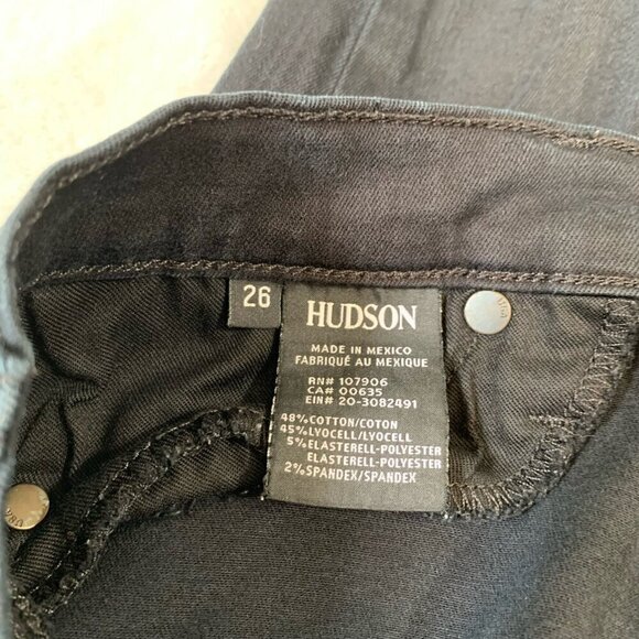 Hudson Jeans Krista ankle super skinny black distressed skinny stretch denim - Picture 8 of 11